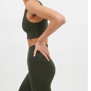 Girlfriend Collective Deep Green High Waist Biker Shorts Sz M